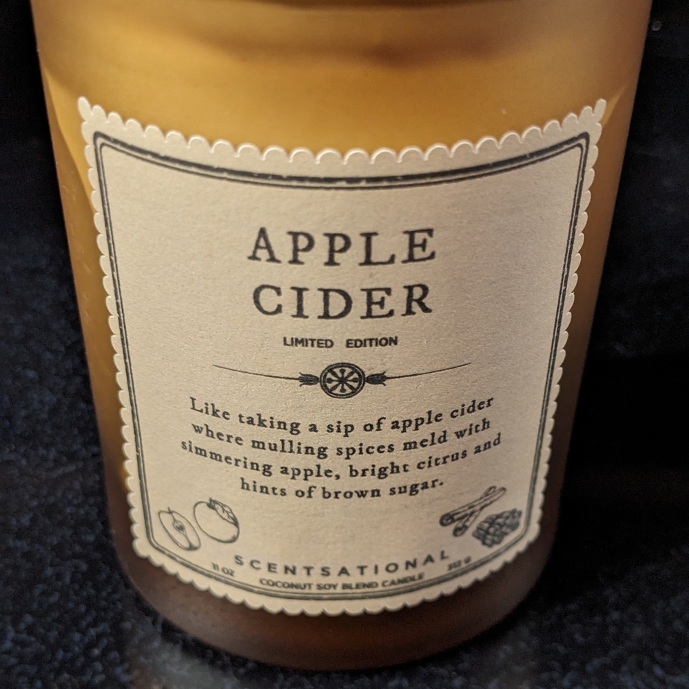 Sensational Candle Single Wick 11 oz Apple Cider & Mulling Spices Scented Candle